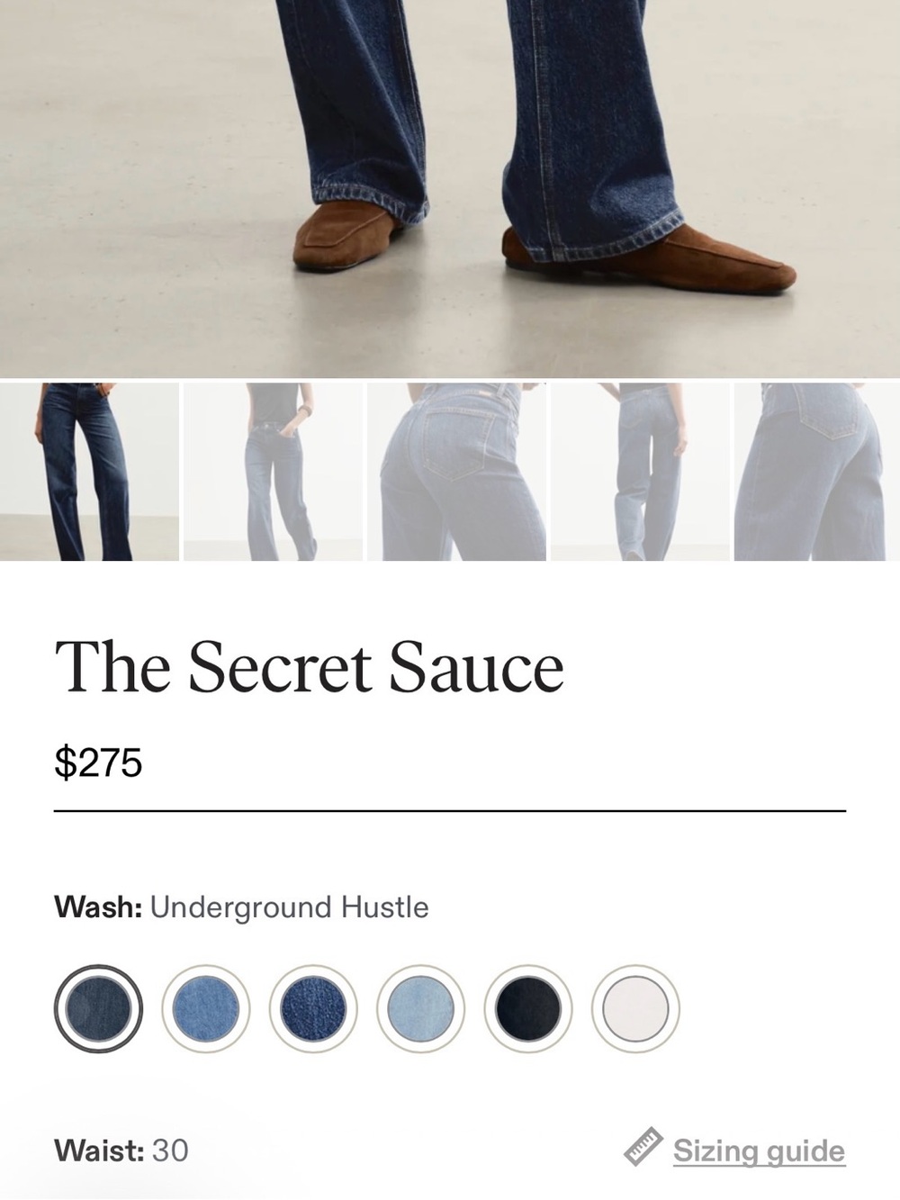 AYR the Secret Sauce Dark Blue Wide-Leg High-Rise Jeans - Picture 5 of 8